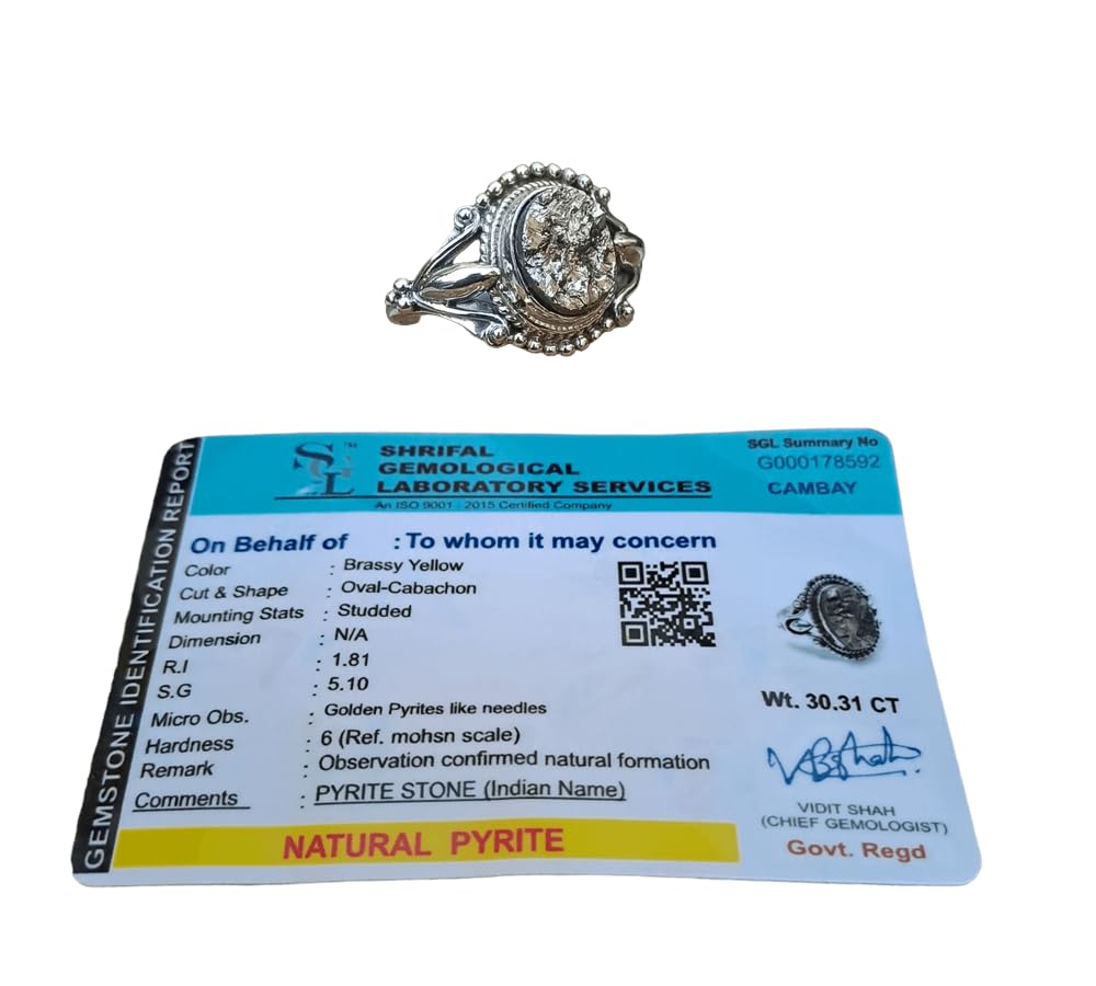 Divine Spirituals Lab Certified AAA Grade Natural Pyrite Ring Adjustable Silver Ring Original Pyrite Crystal Money Magnet For Abundance, Prosperity & Manifestation For Men & Women (B0CQ7S417V) Amazon Price History, Amazon Price Tracker