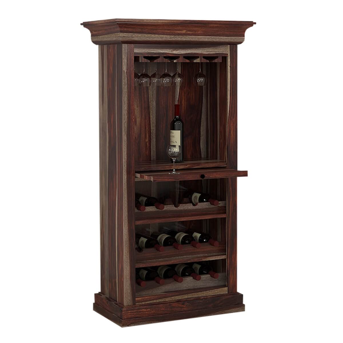 Reliable furniture Sheesham Wood Bar Cabinet | Cocktail | Rack Hard and ...