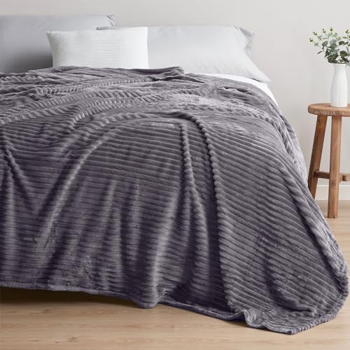 Image of Nestl Blanket Twin Size for Bed - Cozy Warm Fuzzy Blankets for Women, Plush Small Fleece Throws for Girls - Dusty Purple, 66 x 90 Inches