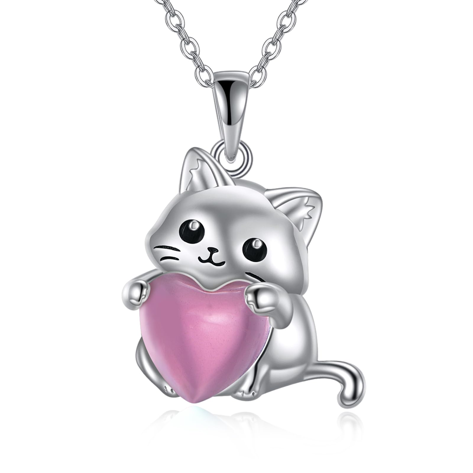 Pendentif Breloque Chat En Argent Sterling – Bleu, Poinçon étranger, Occasion