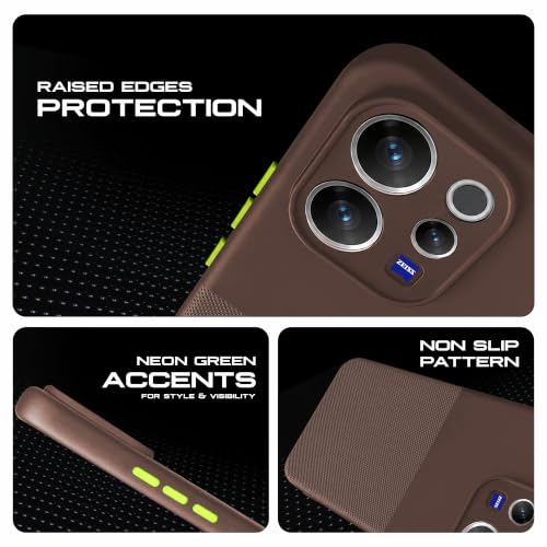 Image of AIBEX Premium Back Cover Case Compatible For Vivo V70 5G / Vivo V70 Elite 5G| Scratch & Drop Tested Shockproof Matte Texture Case with Soft Microfibre Lining | Slim Fit Cover with Anti-Scratch - Brown
