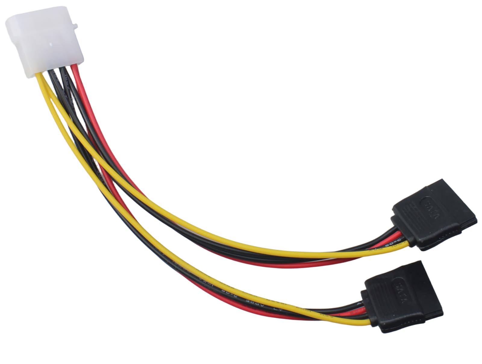 FDXGYH 2 Pcs Power Splitter Adapter Cable 4 Pin Male IDE Molex to 15 Pin Female Dual SATA Hard Drive Power Extension Cord (19cm)