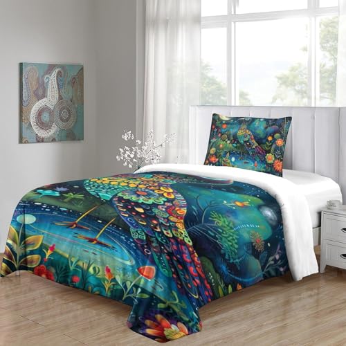 Parure de lit microfibre douce oiseau 3D avec finitions zippées durables - 5