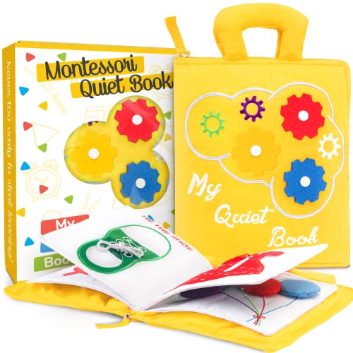 Image of deMoca Toddler Busy Book for 1 Year Old - Airplane Toys for Toddlers 1-3, Activity Quiet Book, Kids Travel Essentials, Montessori Busy Board Travel Activities, Gift for Boys & Girls