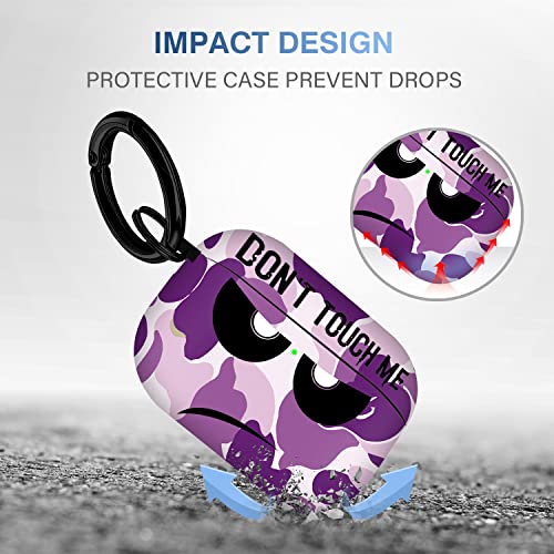 Image of for Airpods Pro 2nd Generation Case 2022, Don't Touch Me for Airpods Pro 2 Cover with Keychain /Lanyard Soft Cute Shockproof Cover for Women Men Compatible Apple AirPod Pro 2 (Purple)