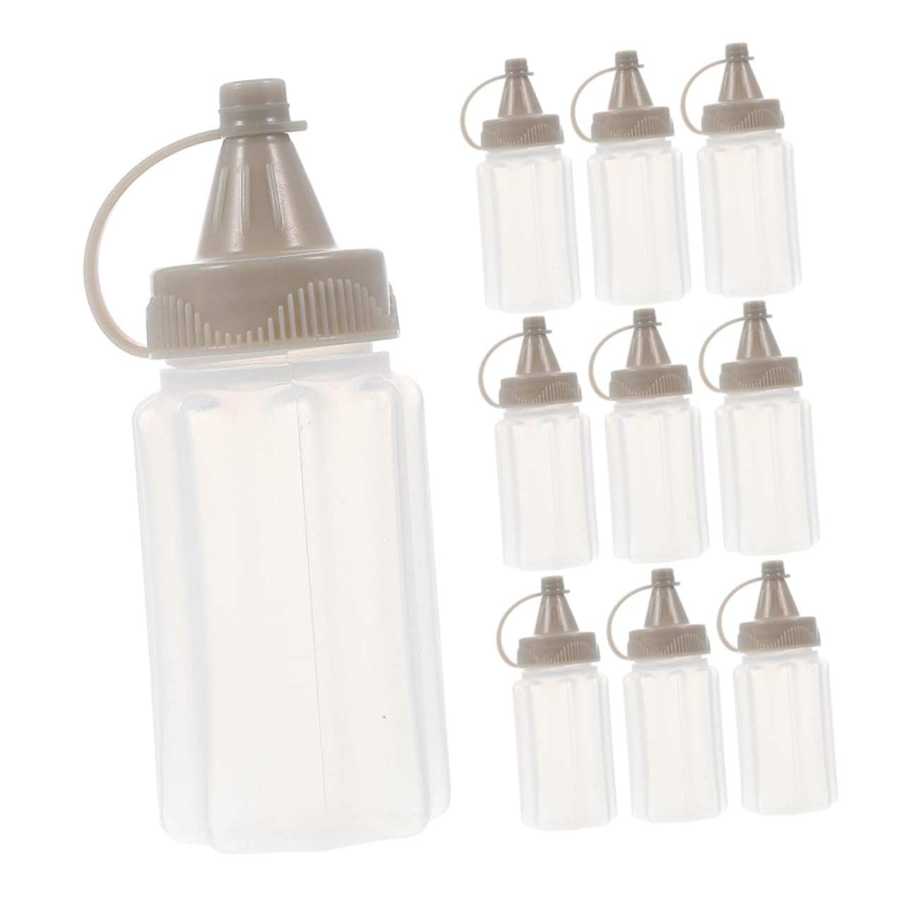 COLLBATH 12Pcs Mini Condiment Squeeze Bottles Plastic Sauce Dispensers for Ketchup Dressings Sauces Leakproof Portable Kitchen Picnic Accessories