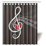CozyBath Music Notes Waterproof Polyester Fabric 60