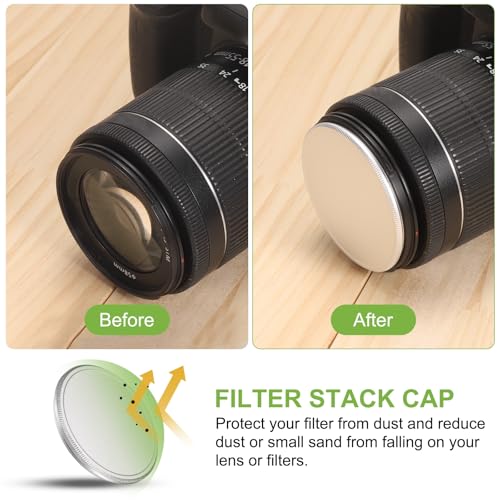 Tapa de lente PATIKIL de metal, 67 mm x 1 mm, universal para filtros, capa protectora de aluminio para cámaras, tapa delgada para apilamiento de filtros circulares, color plateado miniatura 6