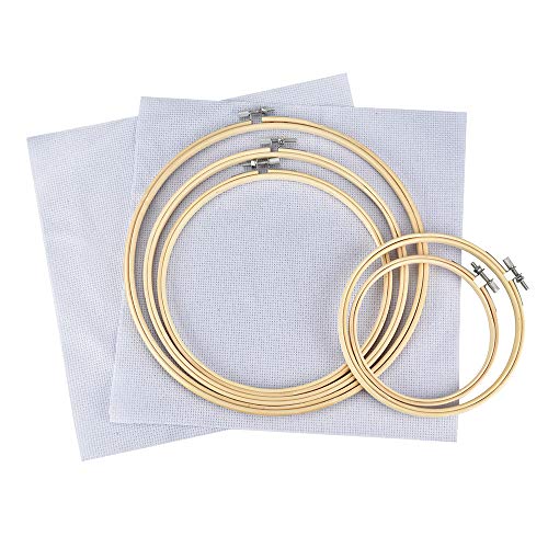 Elucku Borduurset starter, kruissteekgereedschapset, borduurset, beginners, design met 100 kleurdraden, 5 bamboe… - Afbeelding 3