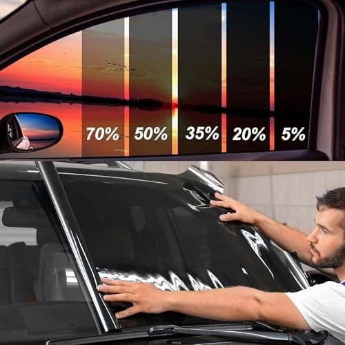 Image of 20% VLT Ceramic Car Window Tint - (20in * 20ft) Windows Privacy Films, 99% Blocks UV & 95% IR Ray, Glare Reduction Blackout Window Film Auto Car Windshield Sun Shade Roll
