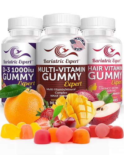 Bariatric Multivitamin 3 Pack, Multivitamin Gummy 90 Chews. - D3 Gummies 90 Chew - Hair Vitamin