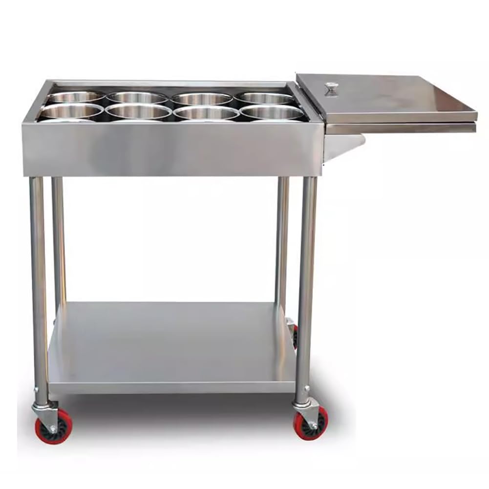 Estante De Exhibición De Condimentos De Acero Inoxidable con Ruedas, Carrito De Especias Simple, Estante Vertical para Almacenar Especias, Dispensador De Condimentos para Buffet,A