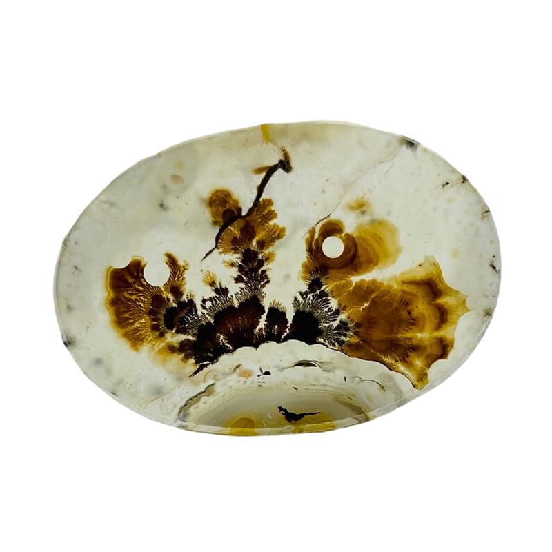 Cabochon ovale en agate dendritique naturelle 31x21mm pour création bijoux DIY
