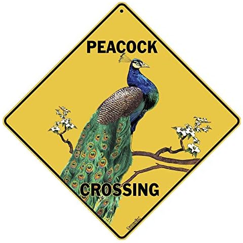 CROSSWALKS Peacock Crossing 12" X 12" Aluminum Sign (X218) Cover