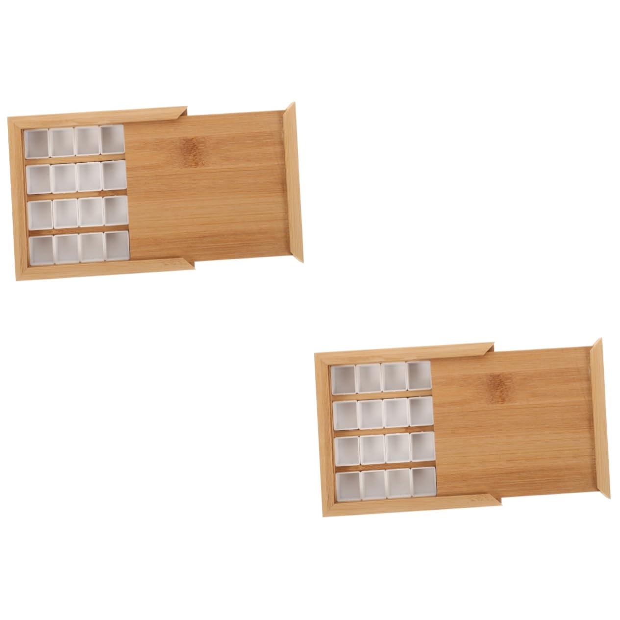 STOBOK 2 Juegos Caja De Pintura De Madera Estuche De Acuarela Para Estudiante De Artista Bandeja De Pintura De Color Caja De Pintura Para Colorear Agua Caso De Pintura Yellow El Plastico