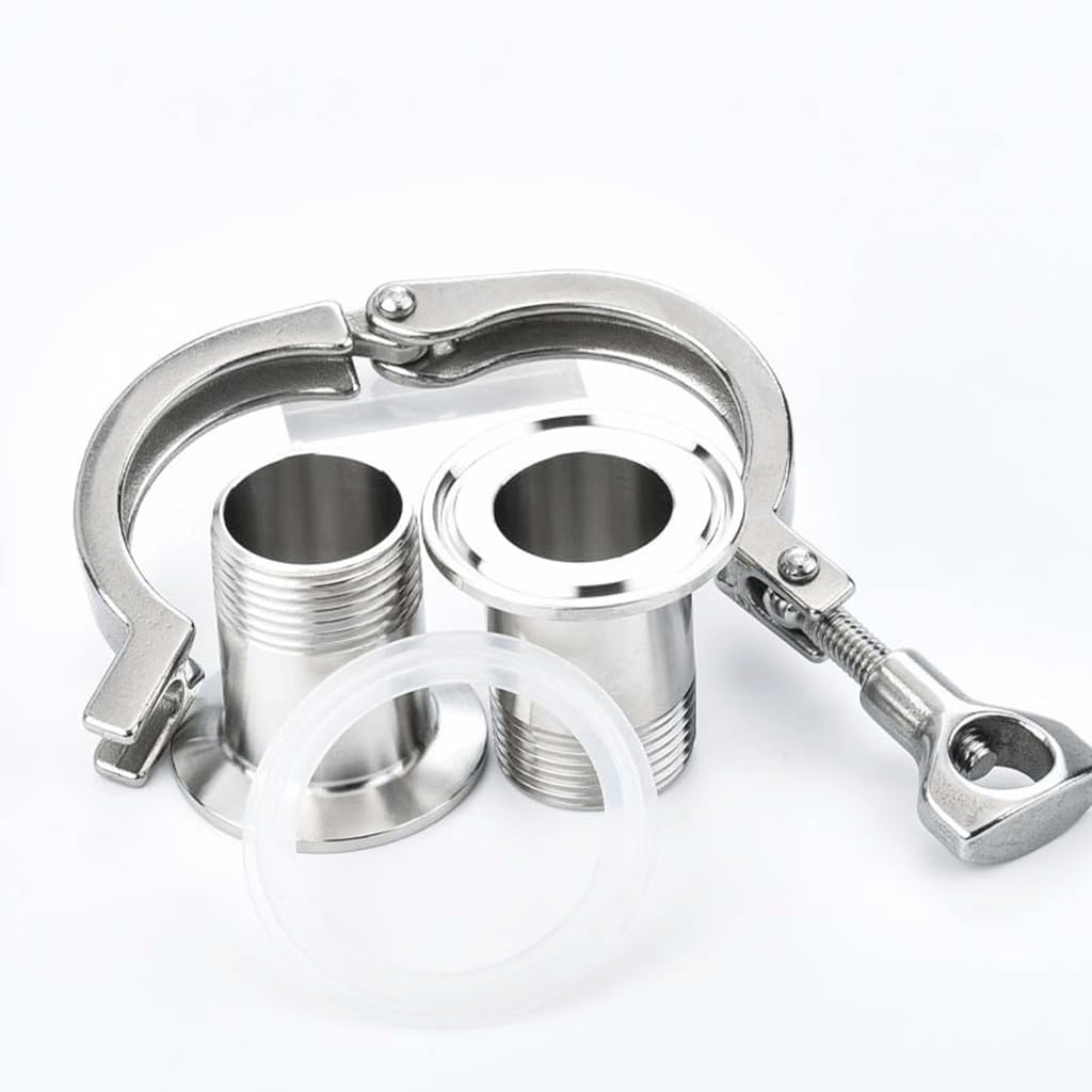 304 stal nierdzewna Tri Clamp Pokrywa Gwint Adapter z uszczelką do armatury sanitarnej, 1 szt. (DN20x50,5)