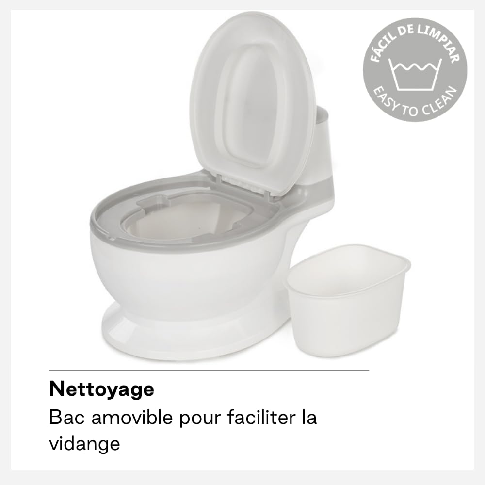 Jané First Potty Pot d’Apprentissage avec Son de Chasse d’Eau, Antidérapant, Bac Amovible Anti-Éclaboussures, Facile à Nettoyer
