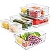 TWBEST Cestini Organizzatori per dispensa Trasparente,Set da 8 Contenitori per Frigorifero,Organizer Frigorifero con Coperchio,per Cucina,Dispensa,Armadietti,Ripiani,Bagno(Senza BPA)