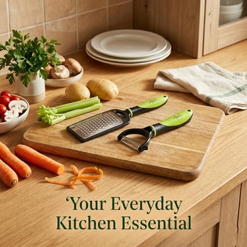 Image of SIGNAMIO 2 Pcs Set of Peeler and Stainless Steel Kadukas Cheese & Vegetable Grater, Slicer, Ginger Garlic Crusher, Carrot Shredder & Peeler for Kitchen
