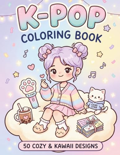 K-POP COLORING BOOK: Cute and Cozy K-POP Designs for Kids, Tweens, Teens, & Adults | Bold and Chibi Coloring Book for Stress Relief and Relaxation image 2