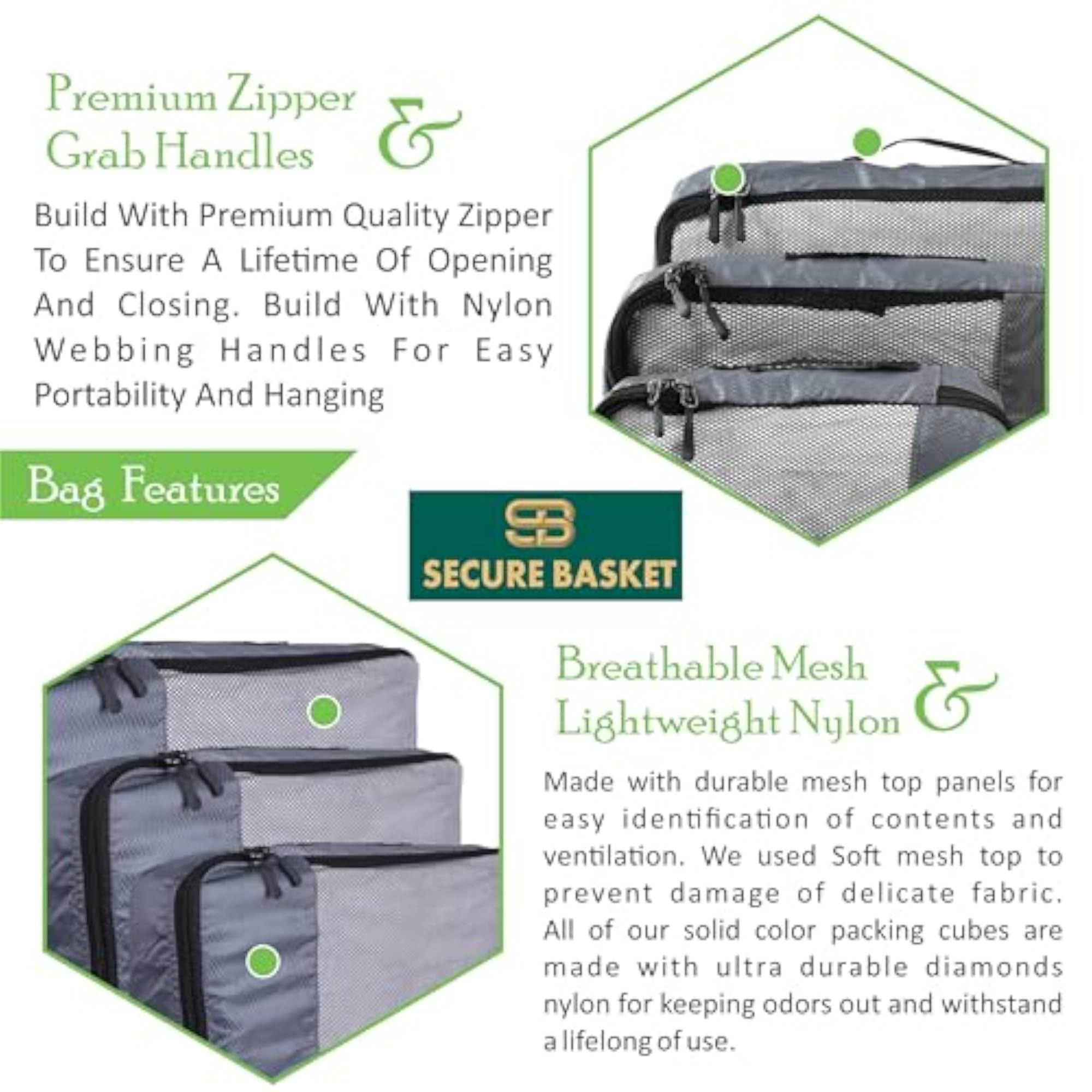 Packing Cubes for Travel, Set of 4 Organizer Bags