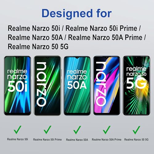 Image of ZAP CASE HD Plus Tempered Glass Screen Protector Compatible For Realme Narzo 50i (Black) Edge To Edge Coverage With Easy Installation Kit