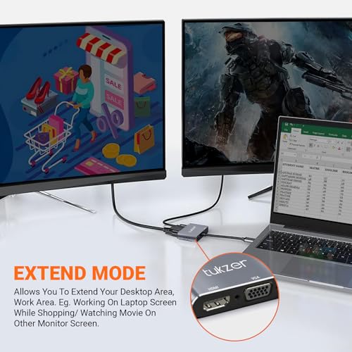 Image of Tukzer 4-in-1 Type-C Hub to HDMI 4K@30Hz, VGA 1080P@60Hz, USB 3.0 Data, 100W PD, MultiPort Adapter Compatible with MacBook Pro Air iPad, Dell, Samsung Galaxy & Other Type-C Device