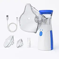 Nebulizador Portátil Silencioso, Inalador Ultrassônico Compacto, Sem Fio Portátill, Com 2 Máscaras e Bico de Inalação Indicado para Adultos, Crianças e Idosos – Uso Diário, Alívio Rápido e para Todas as Idades- Linha Prime