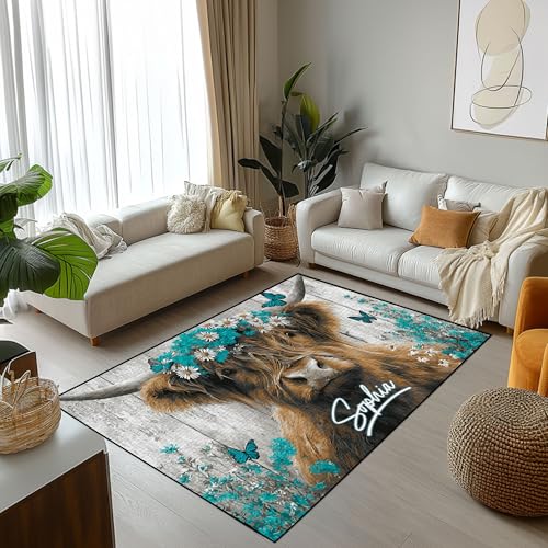 Tapete Decorativo Highland Cow Personalizable 72x48 in miniatura 4