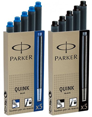 Parker cartouches d'encre pour stylo plume | longue | encre effaçable QUINK | Lot de 10 - vue 8