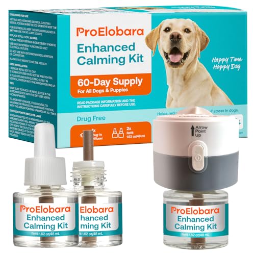 ProElobara Dog Calming Anxiety Relief Diffuser: Comfort Dog Pheromone Calming Plug Diffuser - Effective Anxiety Relief for Dogs - 60 Day Supply
