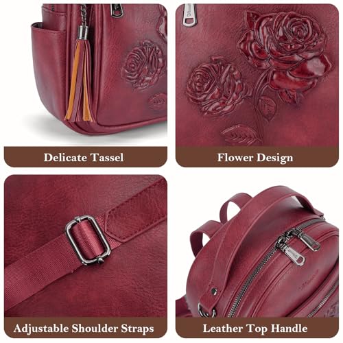Image of Mini Backpack Purse for Women,Vegan Leather Small Backpack for Daily | Embossed Lightweight Water-Resistance Travel Mini Fashion Daypack Bag,Ladies Casual Backpack Purse Gift Choice for Women