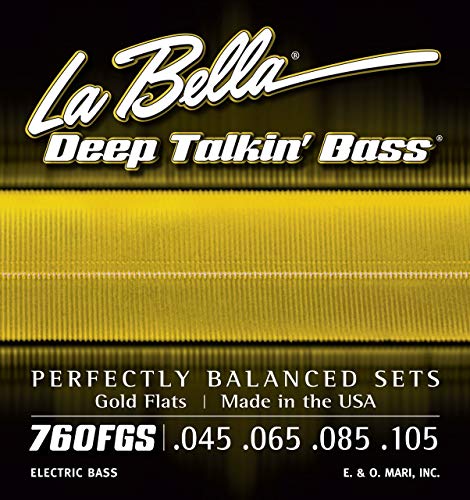La Bella Bass 760FGS Gold Flats 045/105 - Les Beatles, Paul McCartney, John Lennon, RIngo Starr, George Harrison La Bella Bass 760FGS Gold Flats 045/105