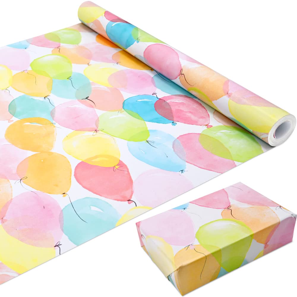 Rotolo Carta Regalo Arcobaleno 12m X 43cm - 80g/m² Riciclabile E Ecologica, Per Compleanni, Feste E Decorazioni Fai Da Te