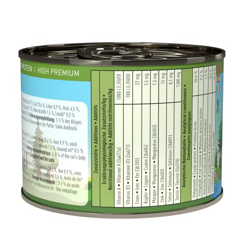 catz finefood Bio Katzenfutter Ente - N° 505 - Nassfutter für Katzen - 6 x 200 g - Ohne Getreide & zugesetzten Zucker (1,2 kg)