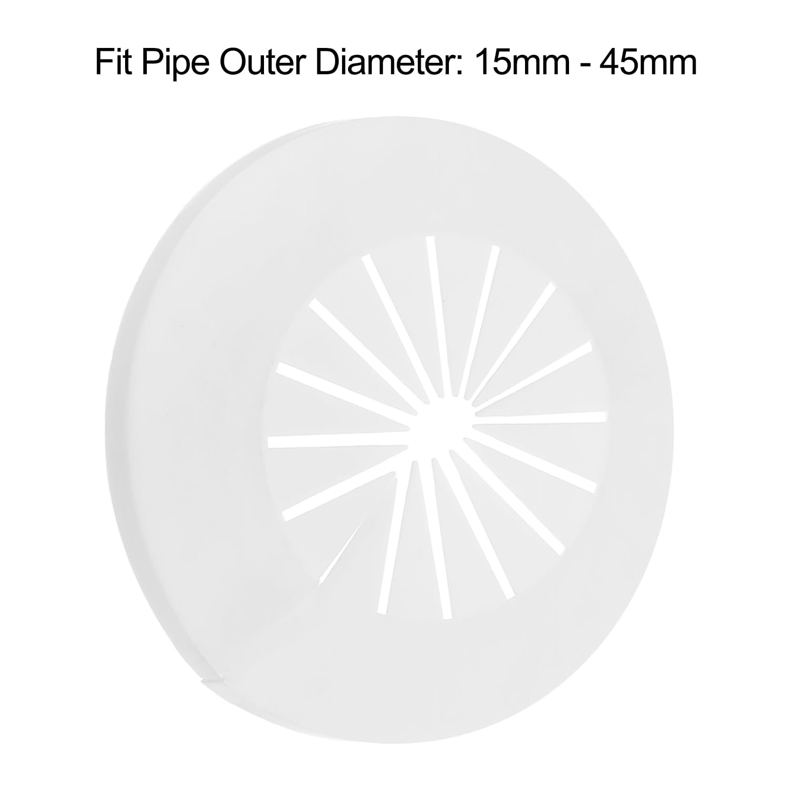 TOP-VIGOR 2pcs 15mm-45mm Pipe Cover Decoration, PP Plastic Escutcheon Pipe Collar for Water Pipe Drain Line - Image 3
