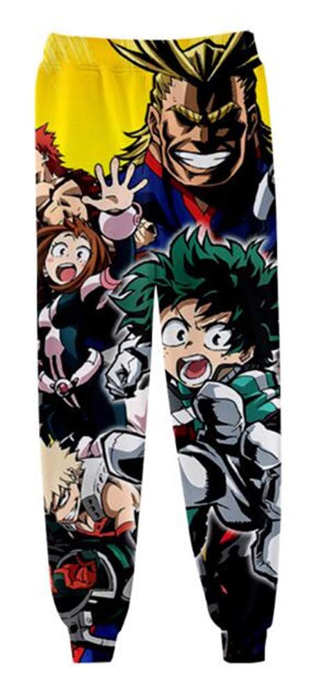 My Hero Academia Anime 3D Imprimé Pantalons de Sport Jogging Cosplay Costume Bas de Survêtement Track Sweatpants Trousers 1172/26 XL