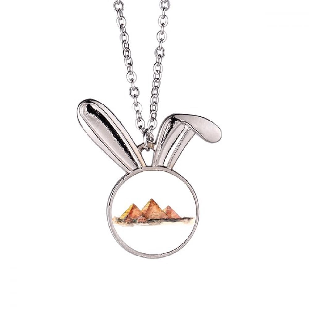 Collier lapin Égypte cadeau idéal motif Pyramide de Gizeh