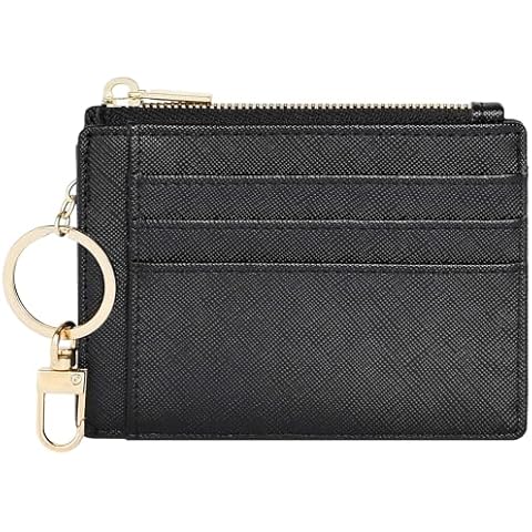 Sodsay Card Case Slim Front Pocket Wallet for Women Credit Card Holder with Keychain(CH Black) Cover