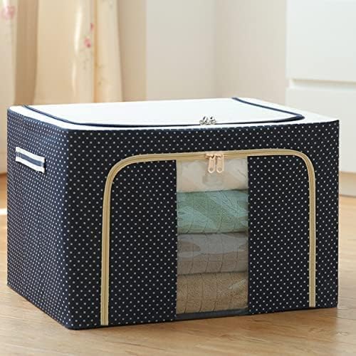 Foldable Storage Organizer Bag, 66L, Steel Frame with Oxford Fabric Cover, for Clothes, Sarees, Bedsheets, Wardrobe.2025-image-34