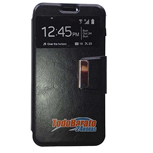 Todobarato24h Funda Libro Ventana Compatible con BQ AQUARIS A4.5 Negra