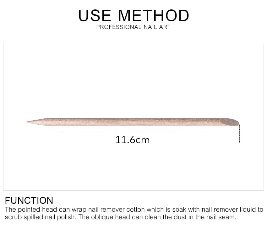 Miniatura 2 de Rolabling 7 piezas de acero inoxidable profesional para arte de uñas, palitos de madera naranja, removedor de cutículas, empujador de cutículas de