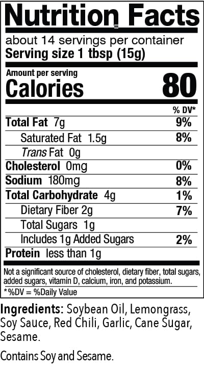 Miniatura 7 de 24Vegan Aceite de chile vegano totalmente natural sin OMG  Sin MSG añadido  7.5 oz  Salsa picante para adobos, salteados o salsa para mojar