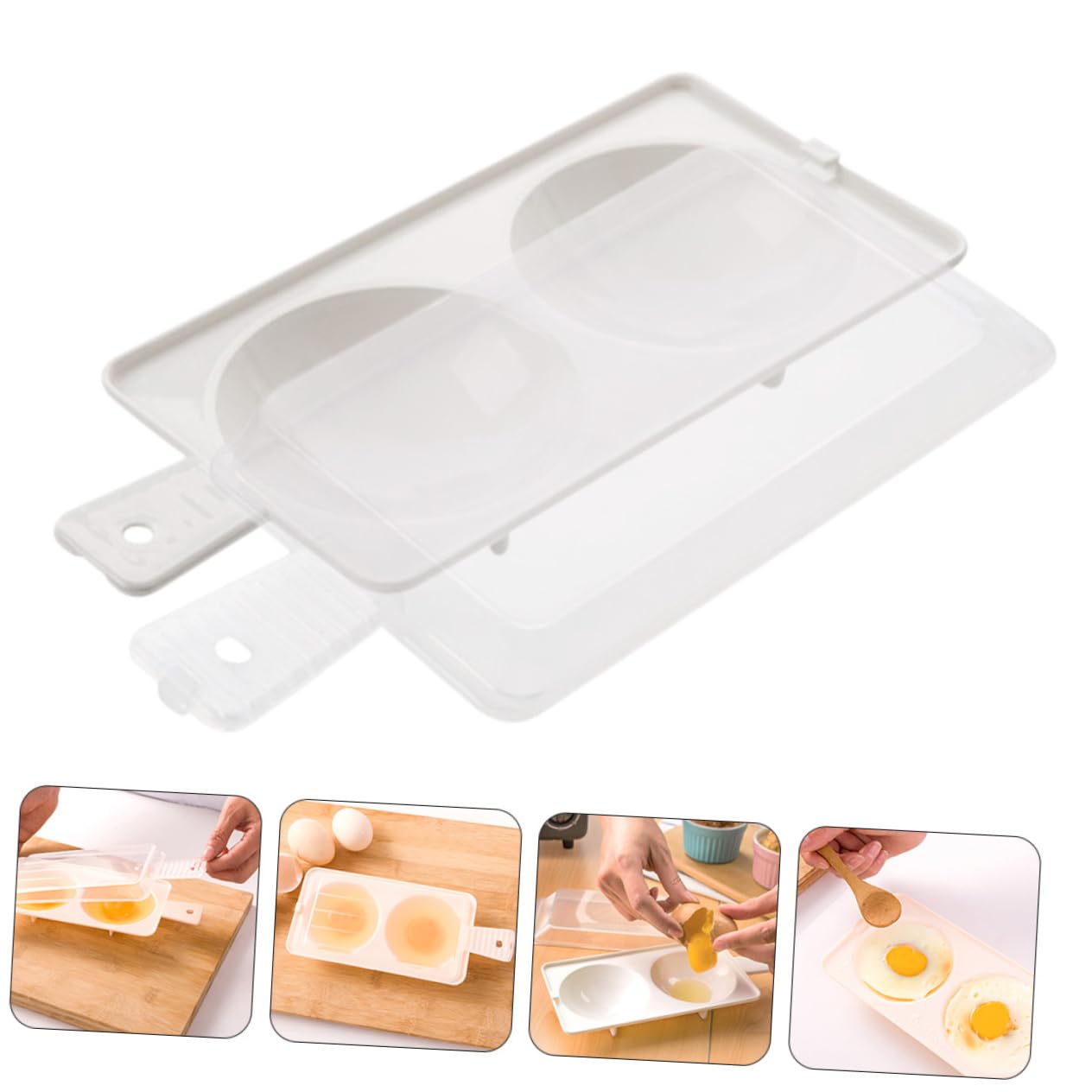 Cabilock 3sets Microwave Steamer Molds Food Grade for Easy Breakfast Cooking Compact Kitchen Supplies