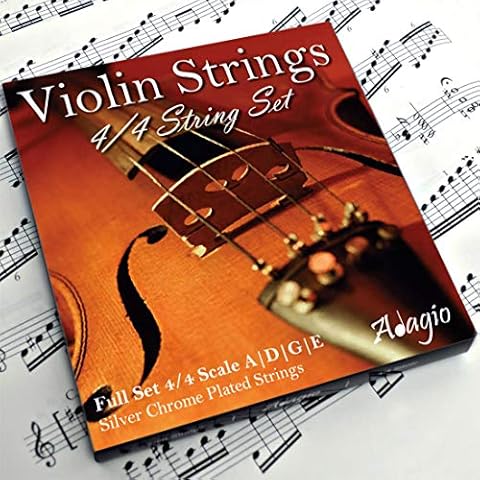 Adagio Pro - Violin Strings - 4/4 Classic Silver Violin String Set / Pack With Ball Ends For Concert Tuning. Expert to Beginners Cover