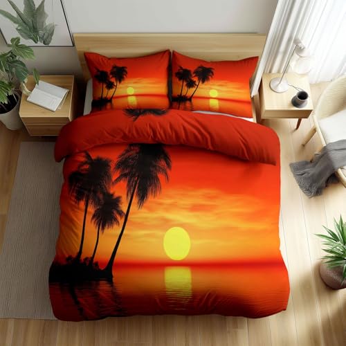 Generisch Pflanze Palme, Bettwäsche Set 2 Teilig Bettbezug 135 x 200 cm,...