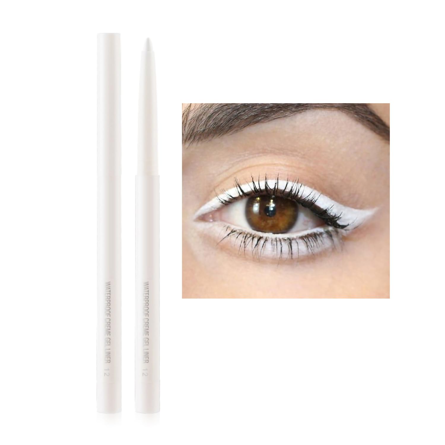 Retractable White Eyeliner Pencil - Creamy, Pigmented, Smudge-Proof Eye Liner Pen White Eyeliner 0.35 Ounce (Pack of 1)