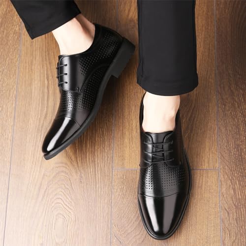 YZABEL Fashion Breathable Hollow Men's Dress Shoes Comfortable Artificial PU Walking Shoes Loafers Work Flats Oxfords PU Fashion Dress Sneakers Business Casual Shoe3