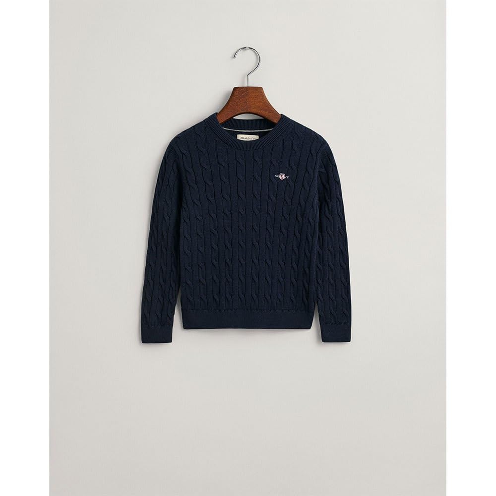 GANT Unisex Kinder Cotton Cable Shield Crew Pullover