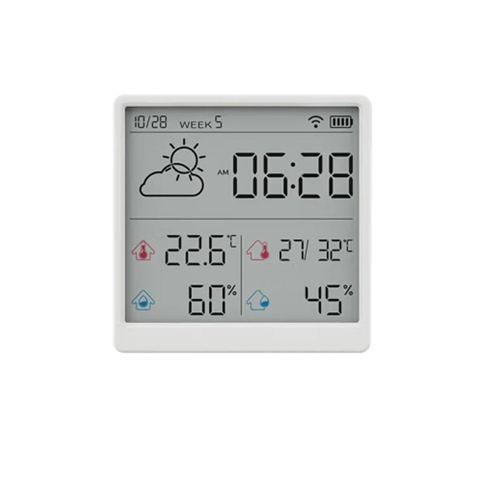 Duka TH3 Elektroniczny czujnik temperatury i wilgotności Inteligentna stacja pogodowa domowa typu C Akumulatorowy cyfrowy termometr Higrometr Prognoza pogody(TH3 -WHITE)